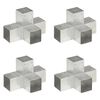 vidaXL Paalverbindingen 4 st X-vorm 91x91 mm gegalvaniseerd metaal