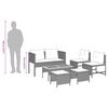 vidaXL Tuin Sofa Set 6 pcs Bruin en crème poly rattan