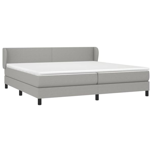 vidaXL Boxspring met matras stof lichtgrijs 200x200 cm