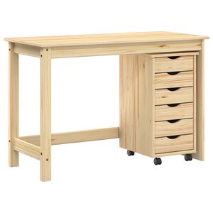 vidaXL Bureau en rollende kast set MOSS 2 pcs Bruin