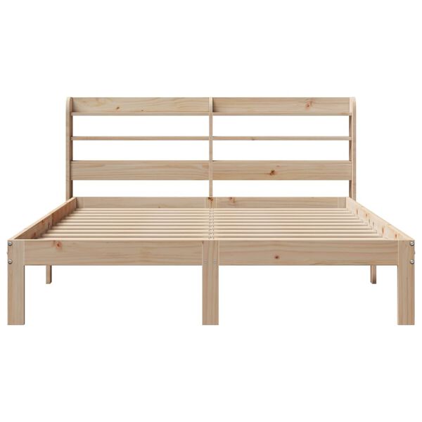 vidaXL Bedframe met hoofdbord massief grenenhout 150x200 cm