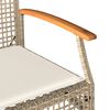 vidaXL 4-delige Loungeset met kussens poly rattan beige