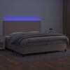 vidaXL Boxspring met matras en LED kunstleer cappuccinokleur 200x200cm