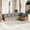 vidaXL 7-delige Loungeset met kussens poly rattan beige