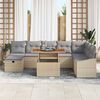 vidaXL Tuin Sofa Set 9 pcs Beige poly rattan