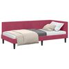 vidaXL Hoekbedframe met hoofdeinde Wijnrood 90 cm x 190 cm Fluweel