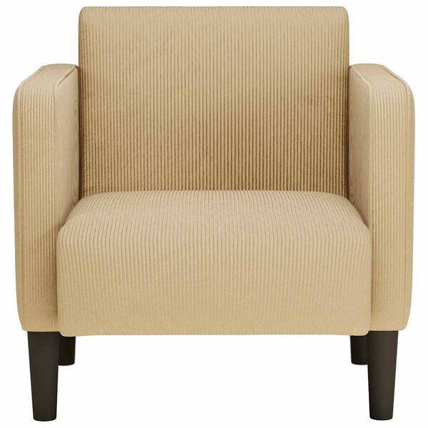 vidaXL Fauteuil met armleuningen 54 cm corduroy stof grijsgroen