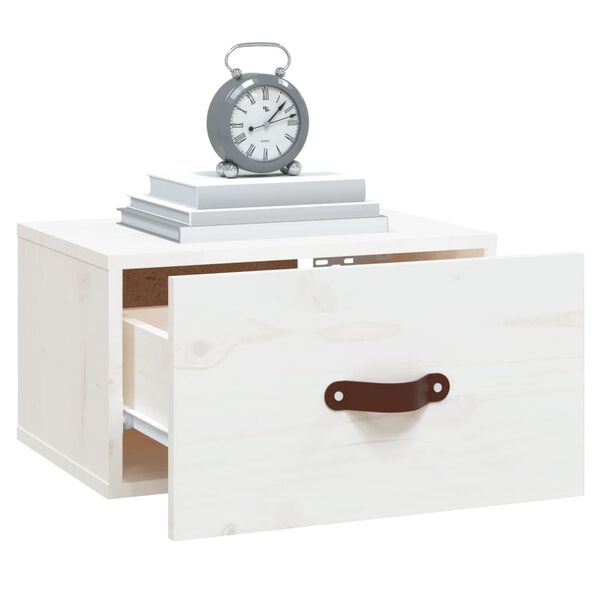 vidaXL Nachtkastjes 2 st wandgemonteerd 40x29,5x22 cm wit