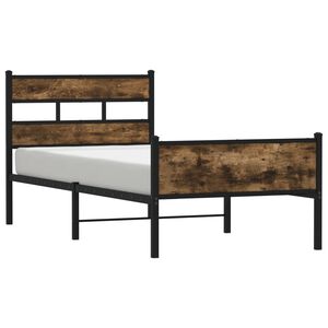 vidaXL Bedframe zonder matras hout gerookt eikenkleurig 107x200 cm