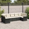 vidaXL Tuin Sofa Set met kussen 7 pcs Zwart poly rattan