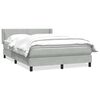 vidaXL Boxspring met matras fluweel lichtgrijs 160x220 cm