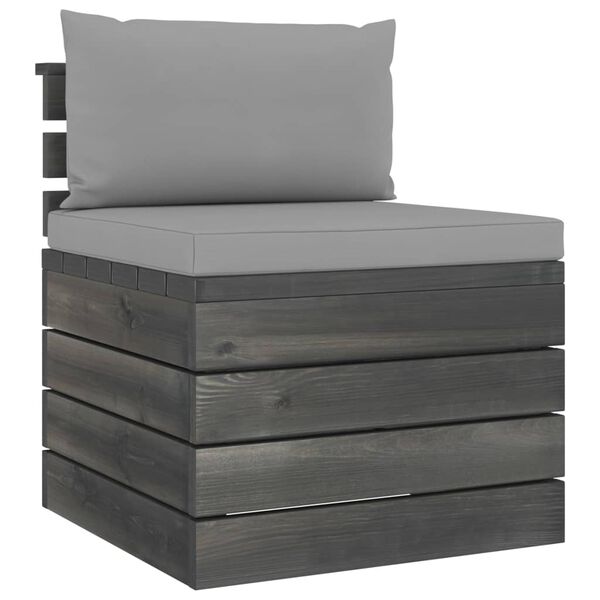 vidaXL 5-delige Loungeset met kussens pallet massief grenenhout