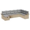 vidaXL Tuin Sofa Set met kussen met opslag 8 pcs Beige Poly riet