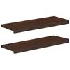 vidaXL Traplopers 2 st 70 x 25 x 2 cm Donkerbruin Massief beukenhout