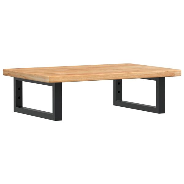 vidaXL Badkamer wandschap staal en massief eikenhout