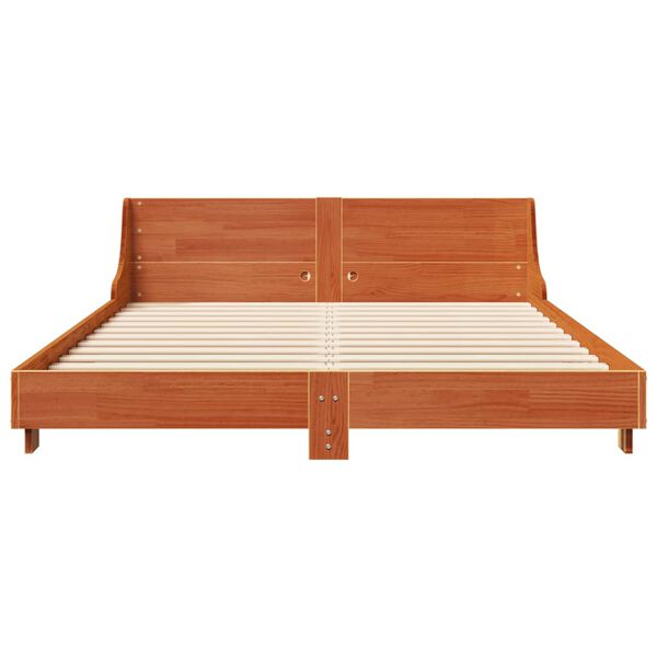 vidaXL Bedframe zonder matras massief grenenhout wasbruin 150x200 cm