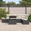 vidaXL Tuin Sofa Set met opslag 6 pcs Zwart Poly riet