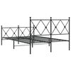 vidaXL Bedframe met hoofd- en voeteneinde metaal zwart 120x200 cm