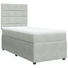 vidaXL Boxspring met matras fluweel lichtgrijs 80x200 cm