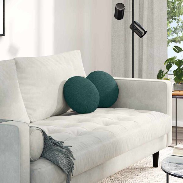 vidaXL Zitkussens 2 pcs Donkergroen Ø30 x 13 cm Stof