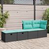 vidaXL 2-delige Loungeset met kussens poly rattan acacia zwart