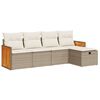 vidaXL 5-delige Loungeset met kussens poly rattan beige