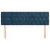 vidaXL Hoofdborden 160x7x78/88 cm fluweel donkerblauw