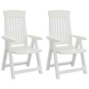 vidaXL Opklapbare ligstoelen, 2 stuks, wit PP