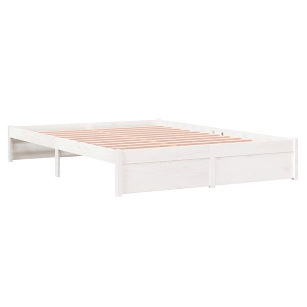 vidaXL Bedframe massief hout wit 160x200 cm