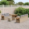 vidaXL Tuinbankenset met kussen 10 pcs Beige en Licht Grijs