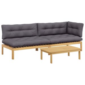 vidaXL 3 Stuk Garden Pallet Sofa Units Massief Acaciahout Licht Bruin