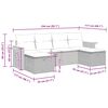 vidaXL 6-delige Loungeset met kussens poly rattan grijs