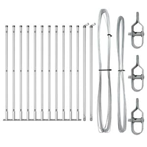 vidaXL Hekpalen 13 pcs Zilver Ø32mm 110 cm Gegalvaniseerd staal