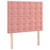 vidaXL Boxspring met matras en LED fluweel roze 90x200 cm