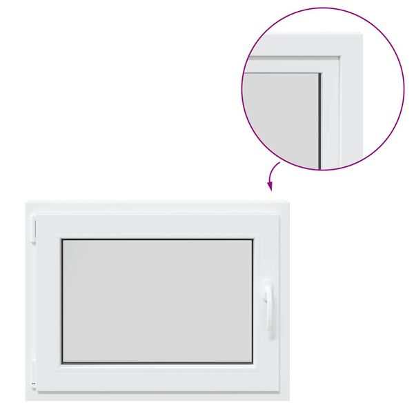 vidaXL Kelderraam "RISOR" 80x50 cm draai-kiep DIN links wit