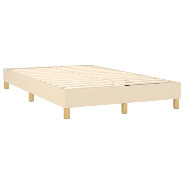 vidaXL Boxspring met matras stof cr&egrave;mekleurig 120x200 cm