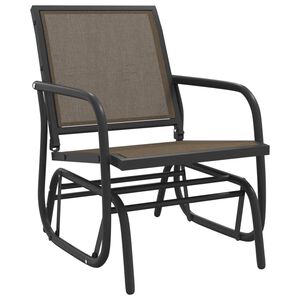 vidaXL Schuifstoel voor tuin 61x76x87 cm textileen staal bruin