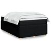 vidaXL Boxspring met matras stof zwart 120x200 cm