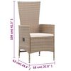 vidaXL Tuinstoelen 2 st met kussens poly rattan beige