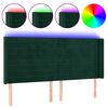 vidaXL Hoofdbord LED 183x16x118/128 cm fluweel donkergroen