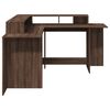 vidaXL Bureau met LED-verlichting 152x152x91 cm hout bruin eikenkleur