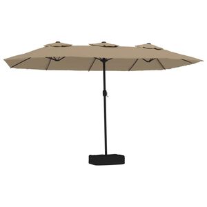 vidaXL Parasol dubbel 449x265 cm taupe