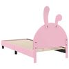 vidaXL Bedframe voor kinderen met hoofdbord Roze 90 x 200 cm PU