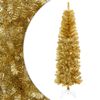vidaXL Kunstmatige slanke kerstboom 180 cm PVC en staal Goud