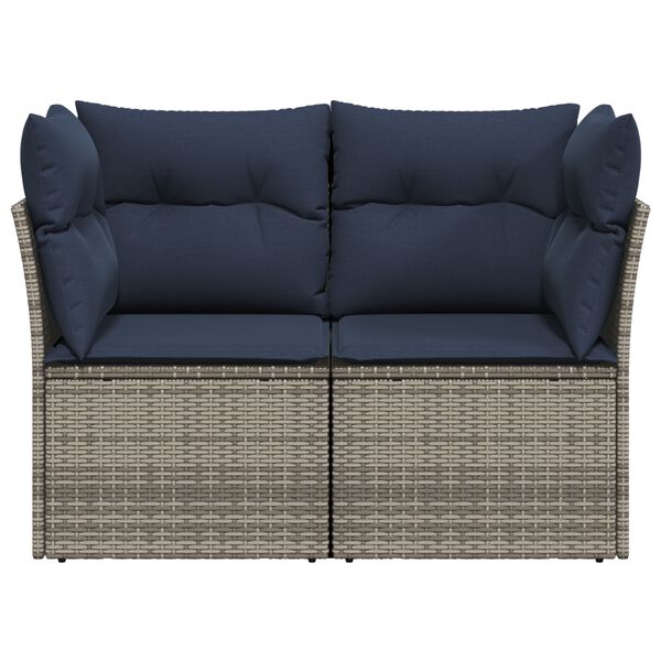 vidaXL | Tuin Sofa | met kussen Grijs 124 x 62 x 69cm poly rattan