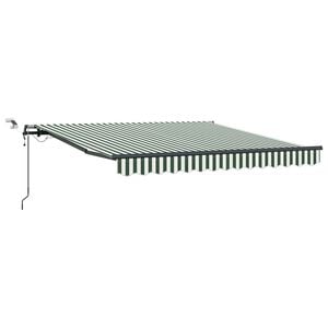 vidaXL Uitschuifbare luifel Groen en Wit 300 x 250 cm Polyester