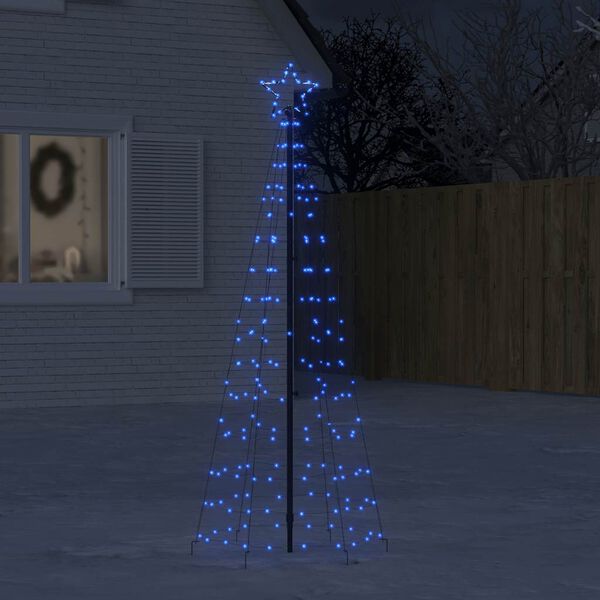 vidaXL LED-kerstboom met spikes 220 LEDs 180 cm blauw