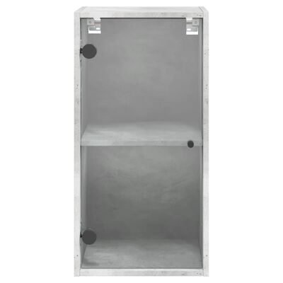 vidaXL Wandkast met glazen deuren 35x37x68,5 cm betongrijs