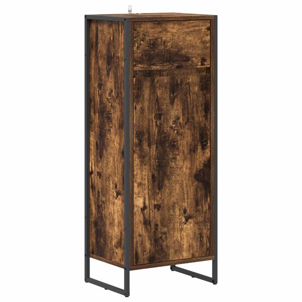 vidaXL Badkamer Kast met lade Rook Eik 40 x 30 x 100 cm Bewerkt hout