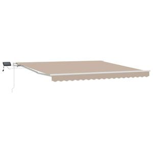 vidaXL Uitschuifbare luifel Beige 400 &times; 300 cm Stof en Aluminium